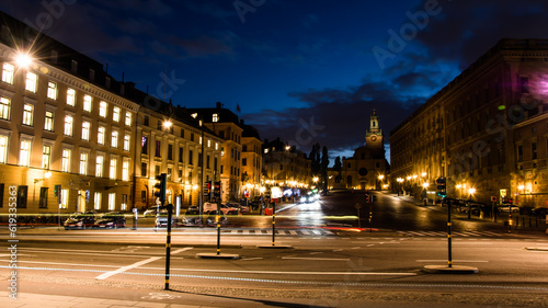 Fototapeta Naklejka Na Ścianę i Meble -  Nighttime Stockholm: Long Exposure Delights