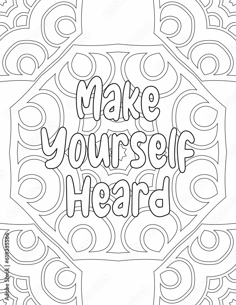 Printable Positive Vibes Coloring Pages, Mandala Coloring Pages for Mindfulness and Relaxation for Kids and Adults