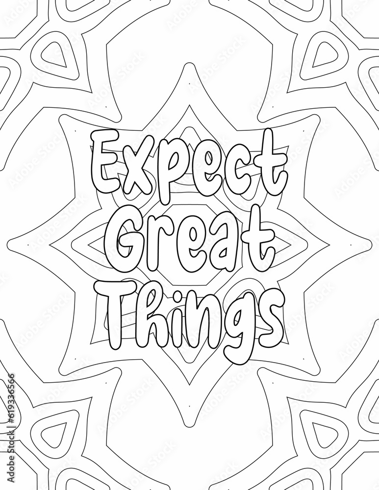 Positive Vibes Coloring sheet , Mandala Coloring Pages for Personal Growth for Kids and Adults