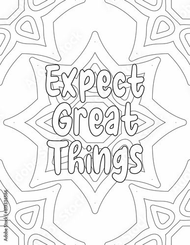 Positive Vibes Coloring sheet   Mandala Coloring Pages for Personal Growth for Kids and Adults