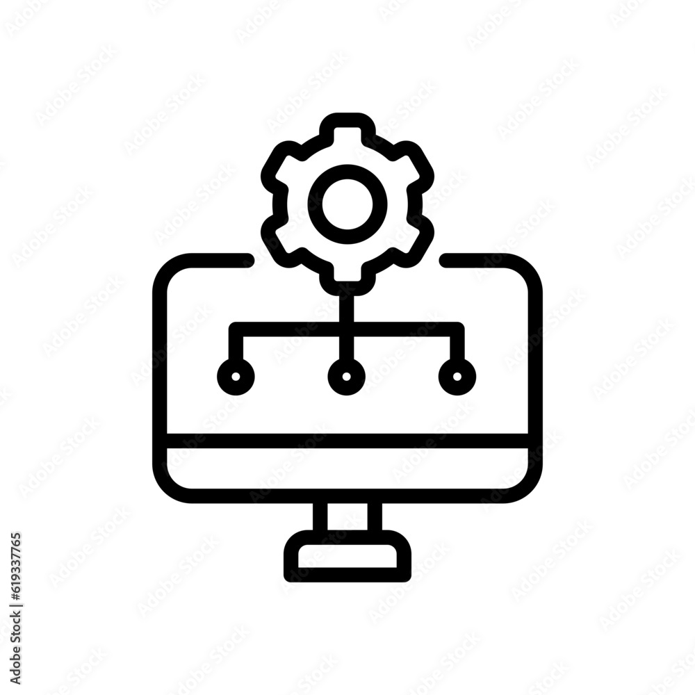 an algorithm icon in line style