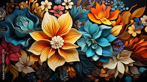Colorful flower illustration as background 