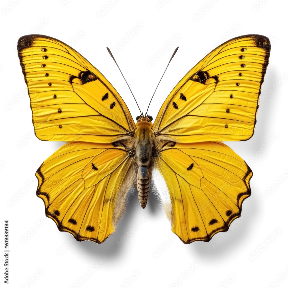 Yellow vivid butterfly isolated on transparent background Yellow vivid butterfly isolated on transparent background