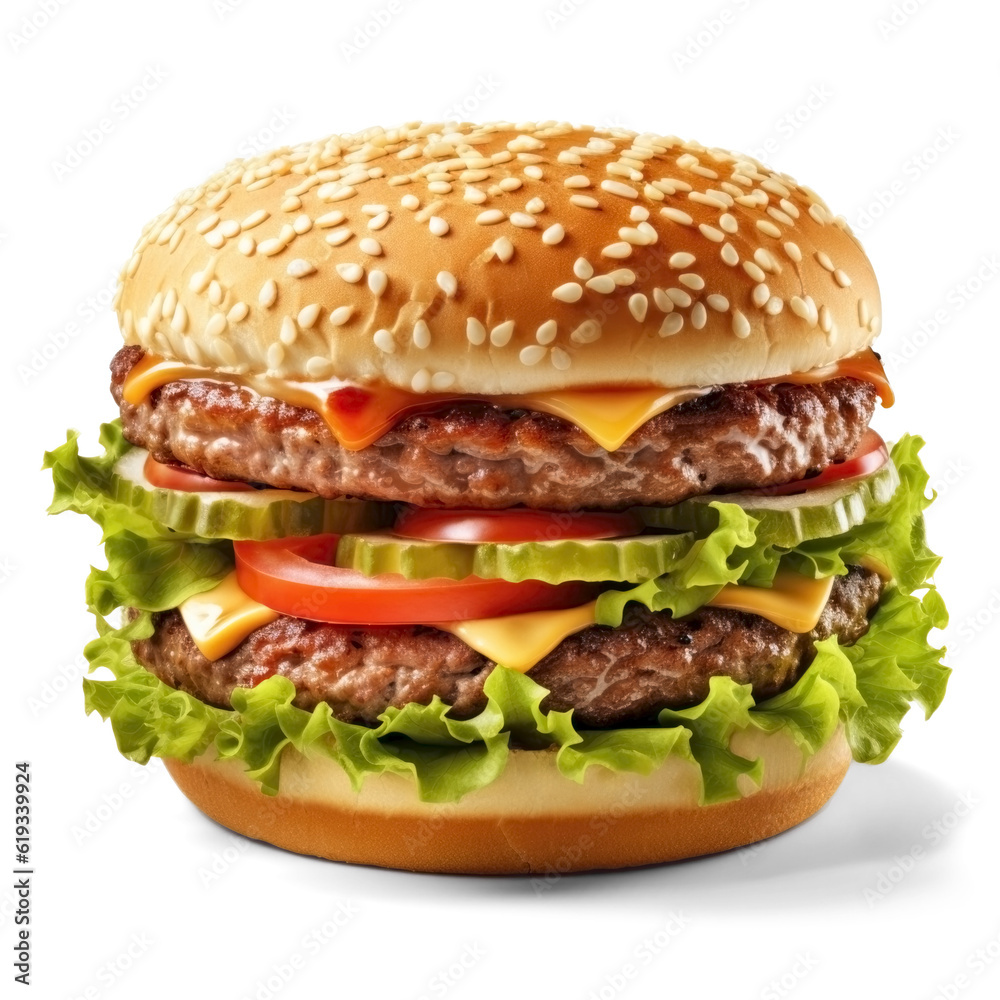 Burger with beef isolated on transparent background Burger with beef isolated on transparent background