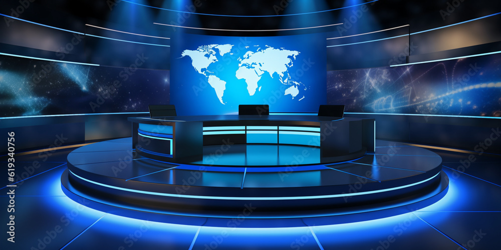 3D World News Background, digital world breaking news Studio Background