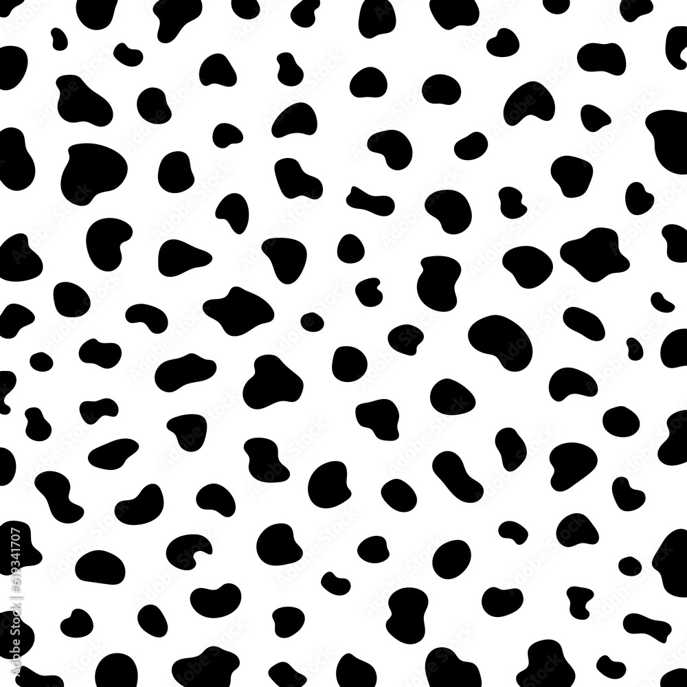 Vector black cow print pattern animal seamless. Vector black cow print pattern animal seamless.