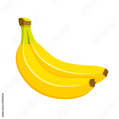 Beautiful bananas in cartoon style. Flat design. Yellow bananas isolated on a white background. Vector illustration