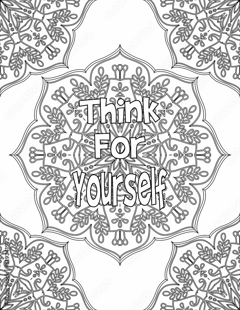 Printable Growth Mindset Coloring Pages, Mandala Coloring sheet for Personal Growth for Kids and Adults