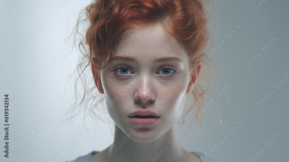 Fototapeta premium Portrait de jeune femme rousse
