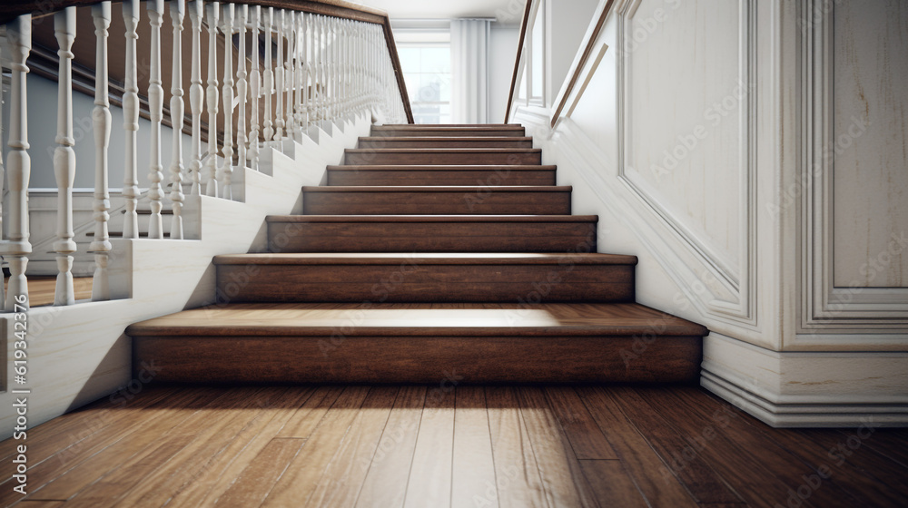 Fototapeta premium Escalier intérieur de face