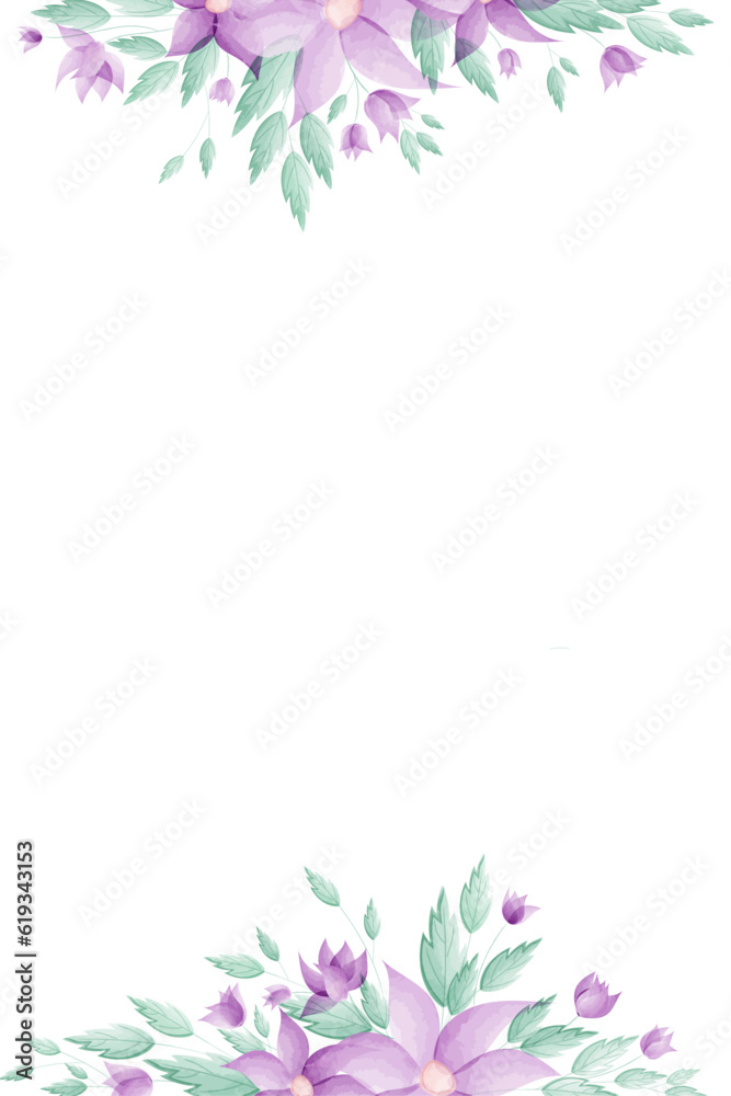 Elegant flowers on wedding invitation card template Elegant flowers on wedding invitation card template