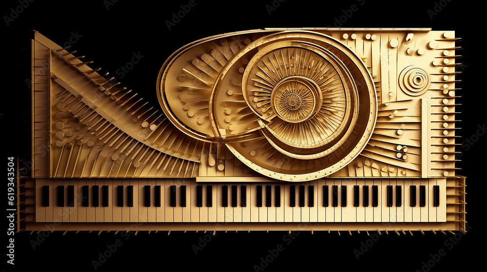 Fototapeta premium logo piano keys on a white background spectrum. Generative AI