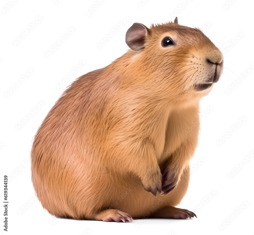 capybara, isolated background. Generative Ai capybara, isolated background. Generative Ai