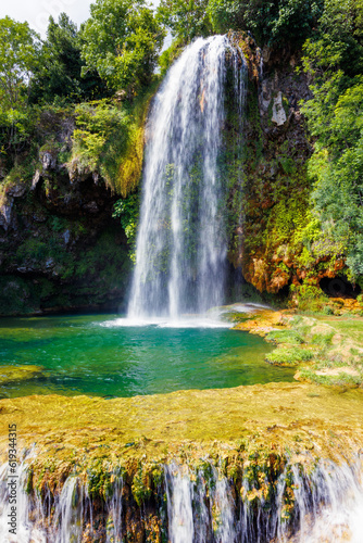 Beautiful waterfall in France  Salles la Source  Aveyron