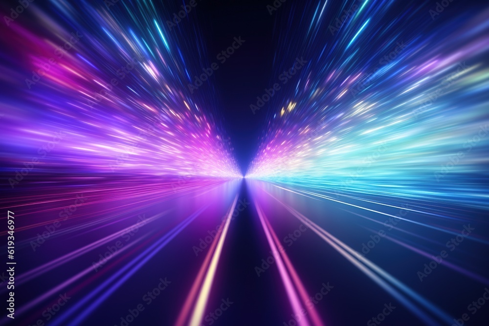 abstract futuristic background with gold PINK blue glowing neon moving high speed wave lines and bokeh lights. Data transfer concept Fantastic wallpaper