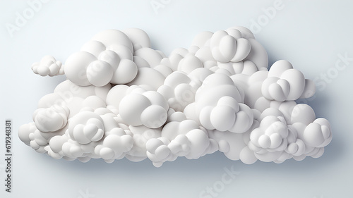 pink delicate 3d clouds on a white background graphics idea message poster copy space. Generative AI