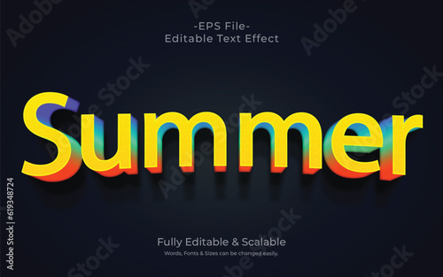 Summer 3D editable text effect template