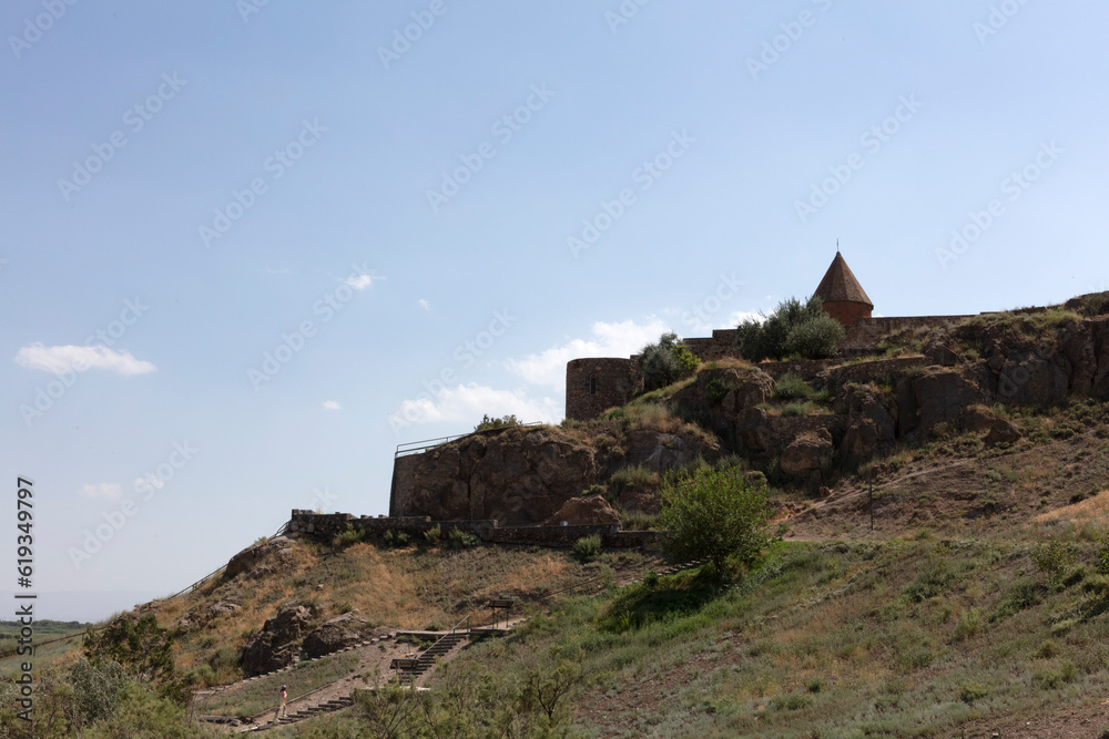 Armenia monastery Khor Virap on a sunny spring day