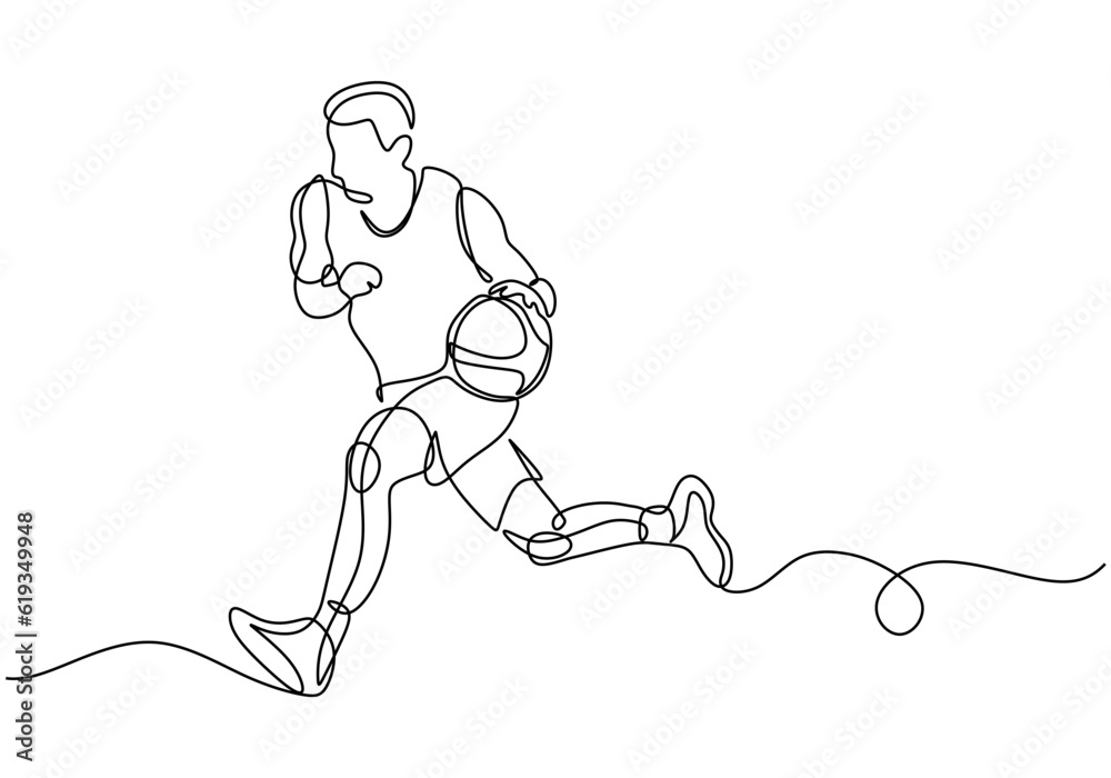 basketball player continuous one line drawing, people playing basket vector basketball player continuous one line drawing, people playing basket vector