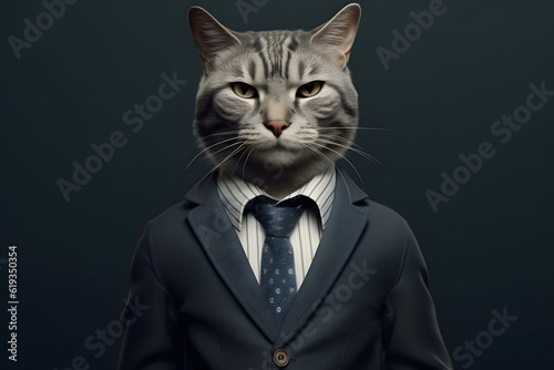 cat in a suit Made with Generative AI © Dicky