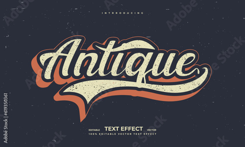 grunge vintage retro editable vector text effect alphabet font typography typeface