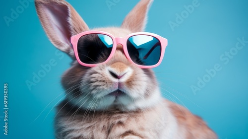 rabbit in pink glasses
