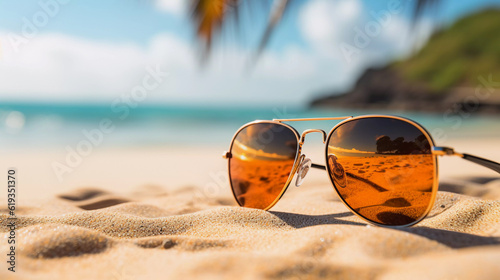 Sunglasses on the Sand at the Beach