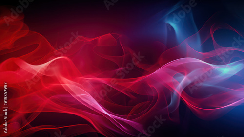 Red abstract background, smoke, translucent, waves