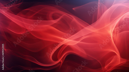 Red abstract background, smoke, translucent, waves