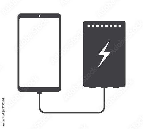 smartphone with powerbank icon