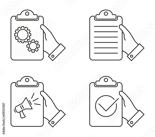 Hand keep clipboard icon