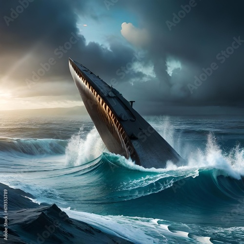 In this ultra-realistic portrayal of mythology, a stormy sea becomes the backdrop for a legendary Kraken emerging from its depths. Captured with the utmost detail, the image transports viewers 