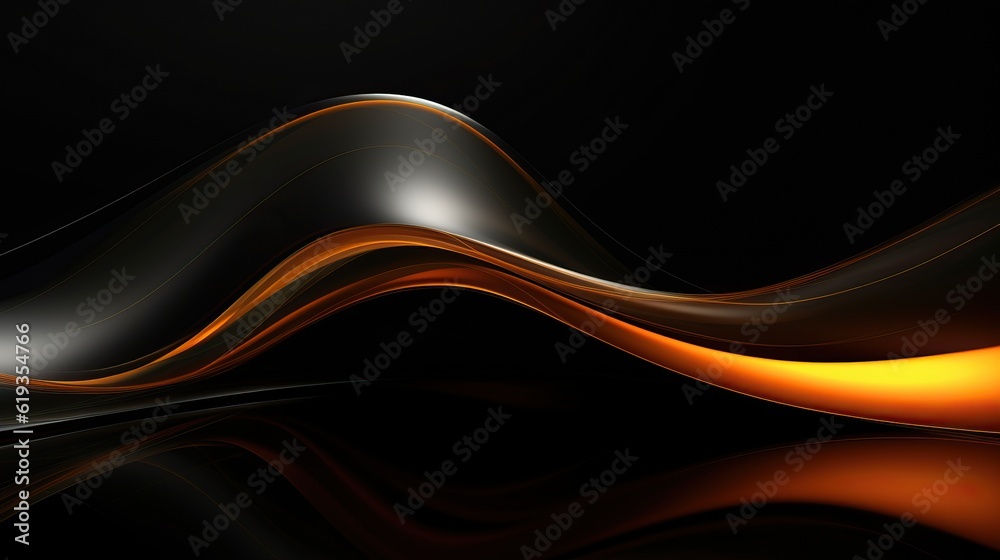 Obraz premium abstract wave pattern background in black orange.