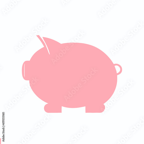 Pig Coin Saver Silhouette Vector, Finance Vector