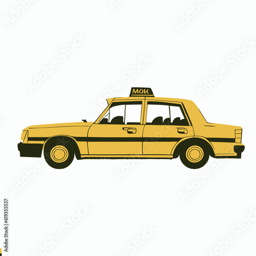 Taxi ,Cab Silhouette Vector, Transportation Vector