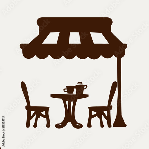 Tea Stall Silhouette Vector, Food and Beverage Vector