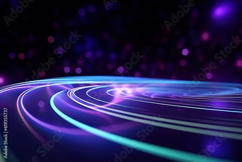 abstract futuristic background with gold PINK blue glowing neon moving high speed wave lines and bokeh lights. Data transfer concept Fantastic wallpaper