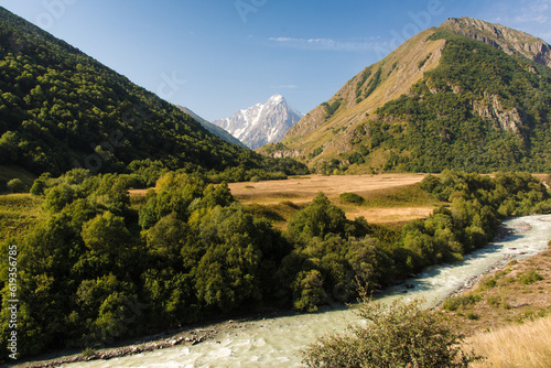 Journey to the mountains, Chetetsky gorge, North Caucasus, travel across Russia