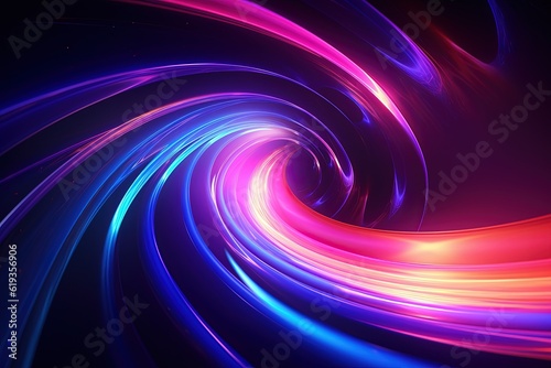 abstract futuristic background with gold PINK blue glowing neon moving high speed wave lines and bokeh lights. Data transfer concept Fantastic wallpaper