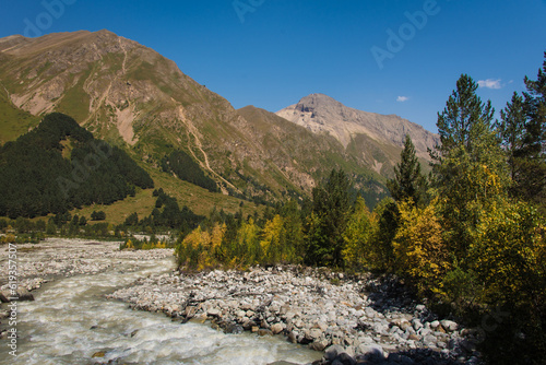 Journey to the mountains, Chetetsky gorge, North Caucasus, travel across Russia