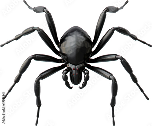 spider in 3d style white background.