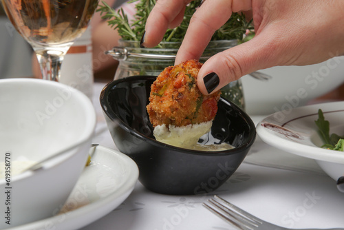 Traditional fish cakes served in the restaurant