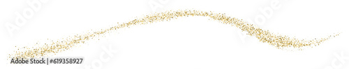 Gold Glitter Texture On White. Horizontal Long Banner For Site. Panoramic Celebratory Background. Golden Explosion Of Confetti. Vector Illustration, Eps 10.
