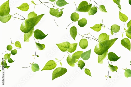 Green Floating Leaves Flying Leaves Green Leaf Dancing