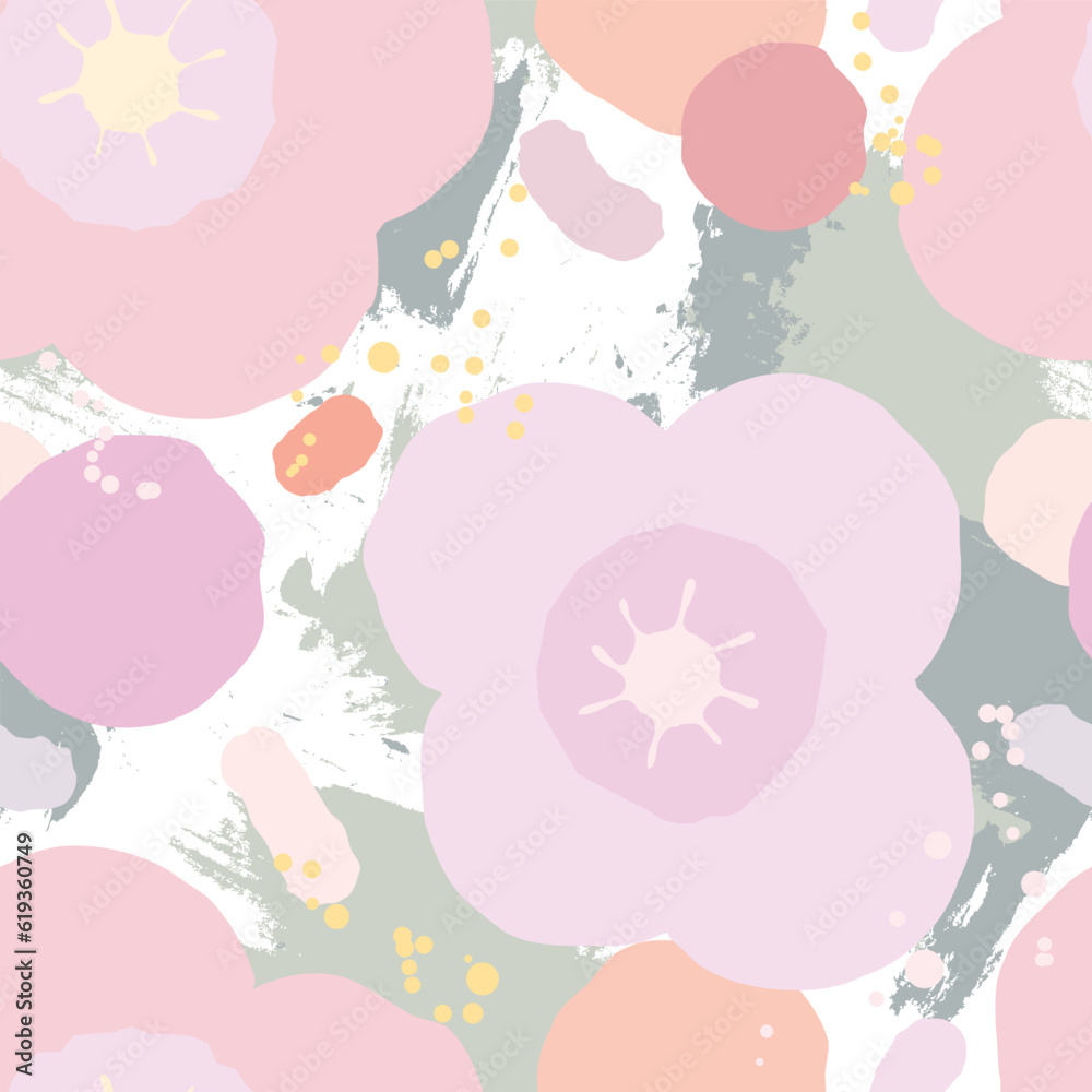Flower Floral Colorful Country Style Seamless Pattern for Textile.