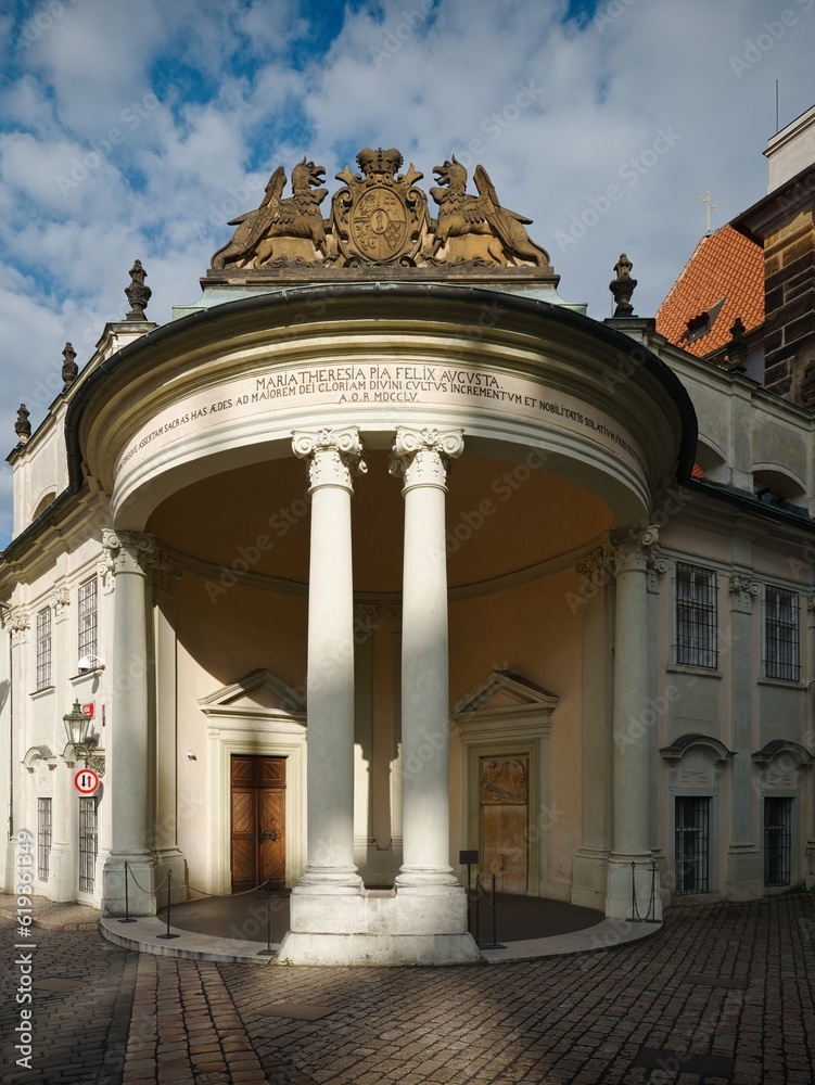 Fototapeta premium The Theresian Institution of Noble Ladies, officially the Imperial and Royal Theresian Stift for Noble Ladies in the Castle of Prague, was a Catholic monastic chapter of secular canonesses in Hradčany