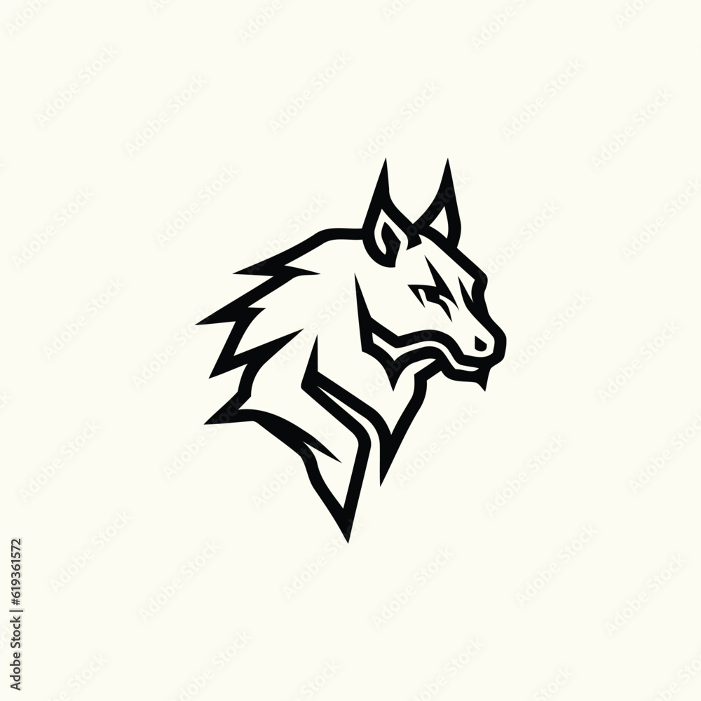 Obraz premium Abstract wolf head logo design vector illustration