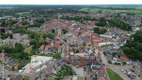 Aerial view of the city of Steenwijk Overijssel Netherlands. Steenwijkerland photo