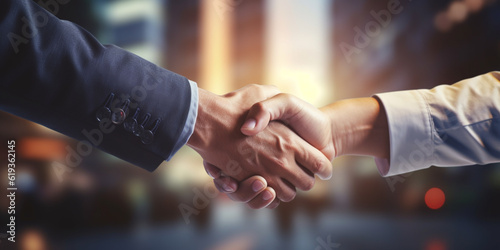 Businessmen making handshake with partner, greeting, dealing, merger and acquisition, business cooperation concept, for business, finance and investment background