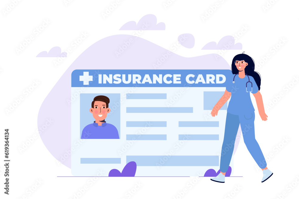 Health insurance card concept. Vector illustration